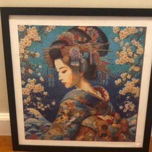Framed Geisha Mosaic Art